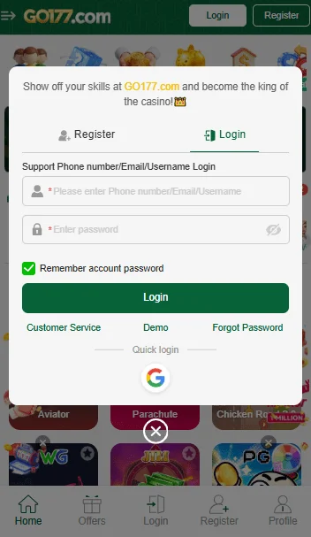 How to Login on Go1777 Game