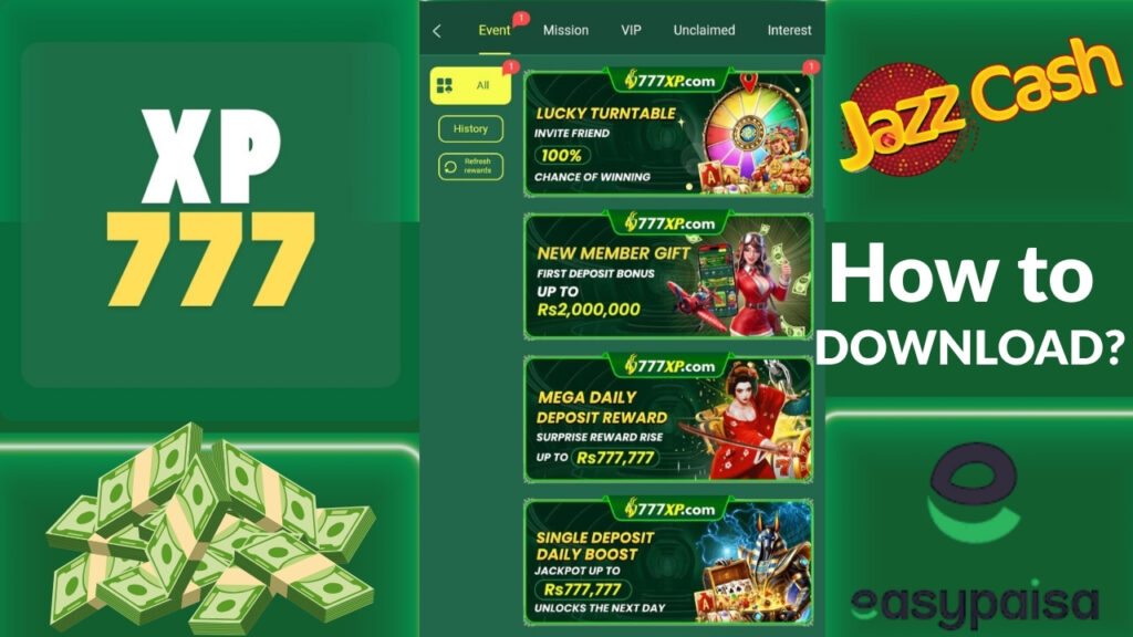 XP777 Game APK Witdrawal via JazzCash and EasyPaisa
